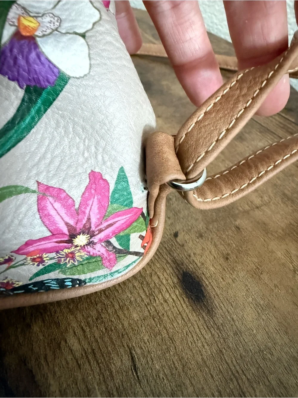 Multisac Adele Floral with Brown Trim Backpack